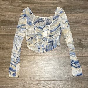 New Antistar Medium Sheer Crop Blouse